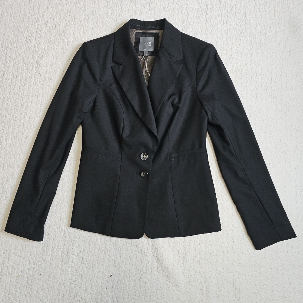 NWT LUXE The Limited Black Wool Blazer